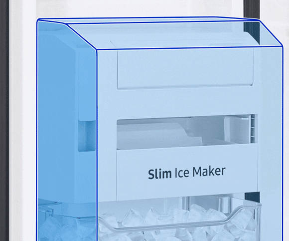 Slim ice maker